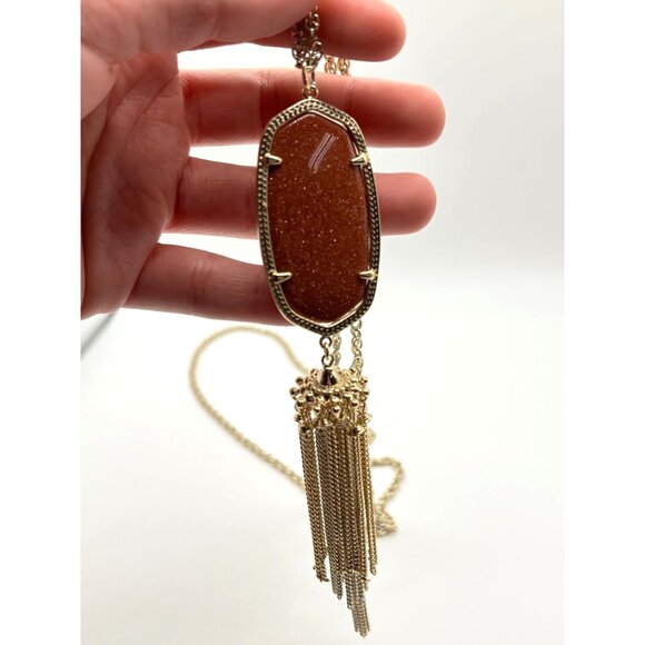 Kendra Scott Goldstone Pendant Necklace With Tassel & Chain - Picture 4 of 6